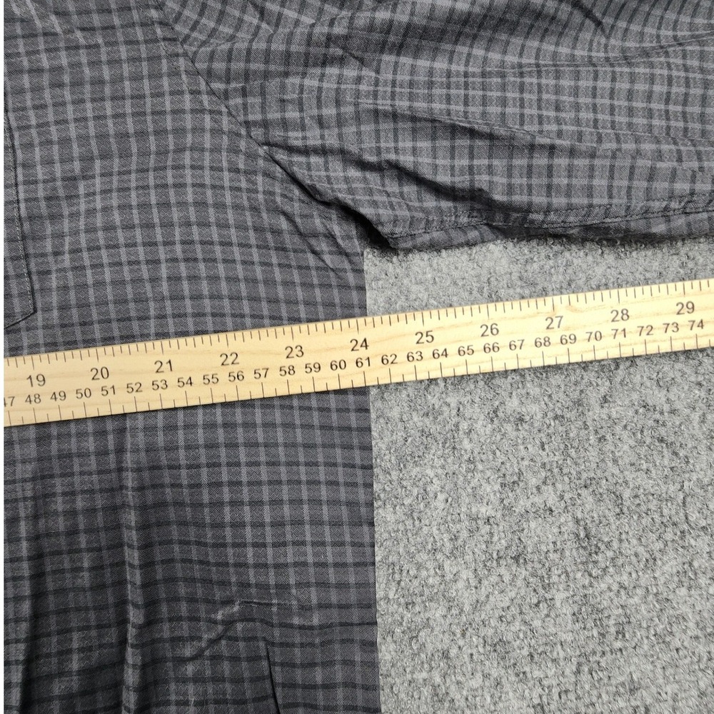 Calvin Klein Mens XL Grey Black Check‎ Cotton Long Sleeve Button Down Shirt - Picture 4 of 7